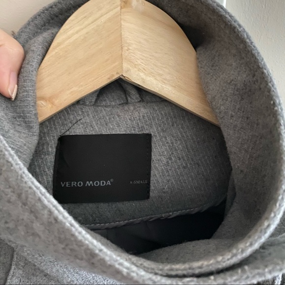 VERO MODA Gray Ranya Wool Double Breasted Jacket - Picture 3 of 8